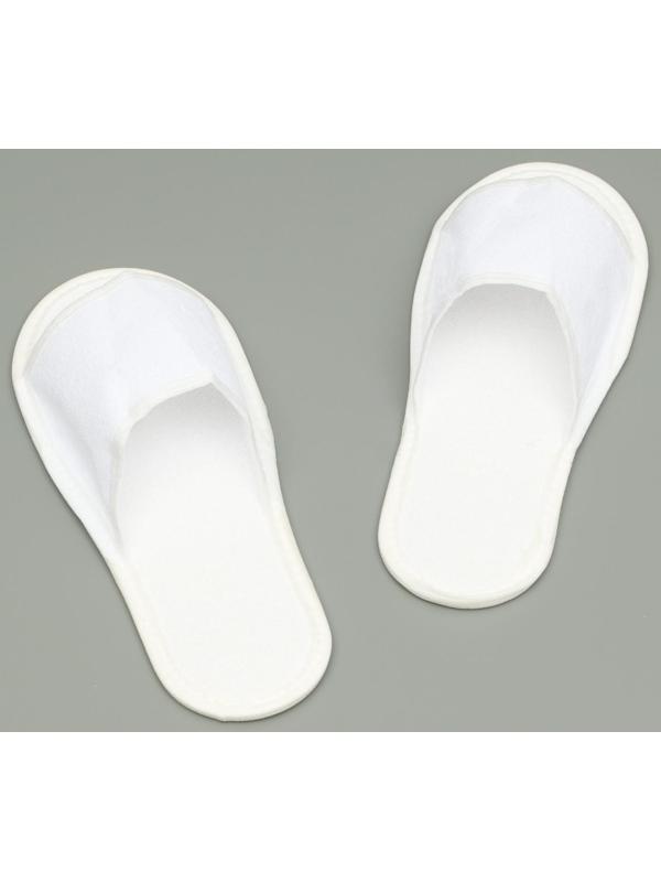 Тапочки одноразовые, махровые, подошва 5 мм, белые, 42 р.