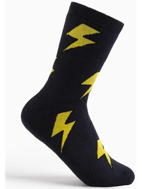 Носки мужские махровые «Молнии», цвет тёмно-синий, размер 25