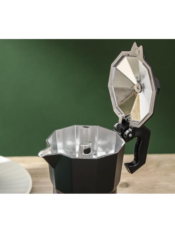 Кофеварка гейзерная Доляна Alum black, на 1 чашку, 50 мл