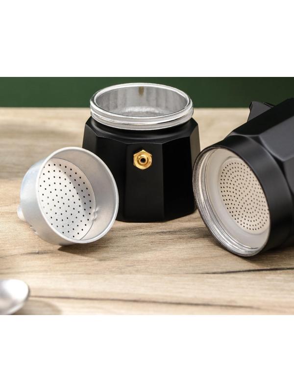 Кофеварка гейзерная Доляна Alum black, на 1 чашку, 50 мл