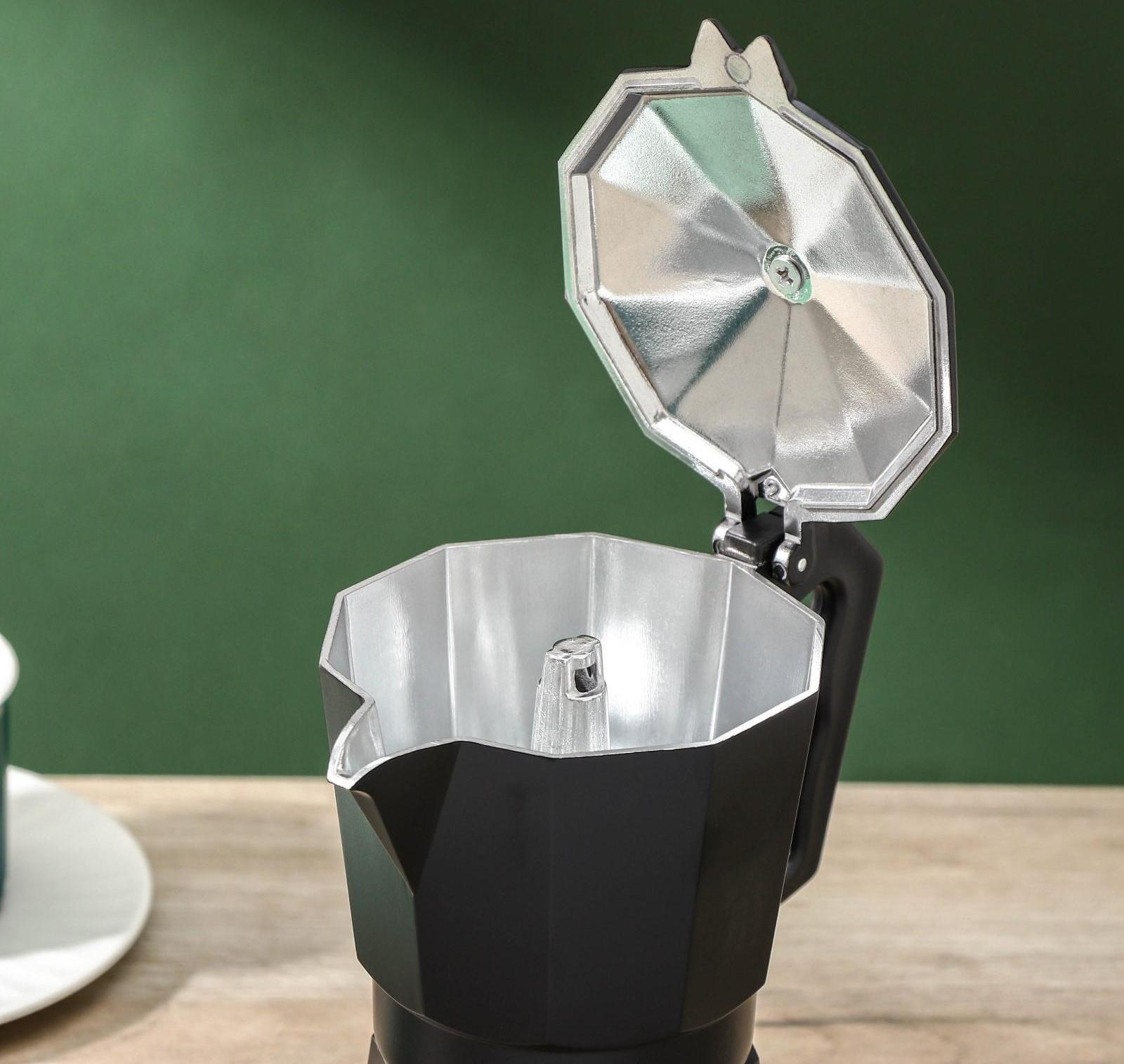 Кофеварка гейзерная Доляна Alum black, на 6 чашек, 300 мл