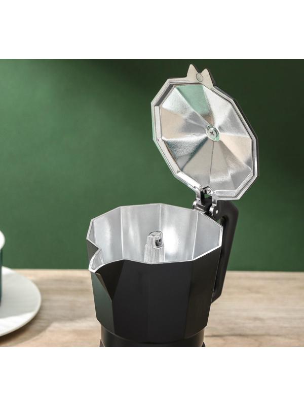 Кофеварка гейзерная Доляна Alum black, на 6 чашек, 300 мл