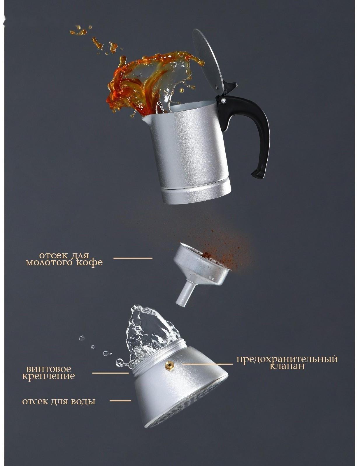 Кофеварка гейзерная Magistro Salem, на 9 чашек, 430 мл, индукция