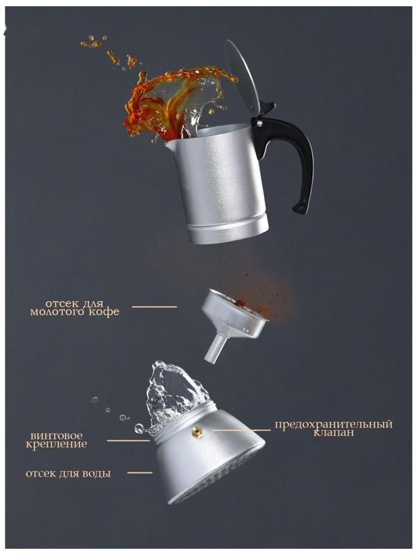 Кофеварка гейзерная Magistro Salem, на 9 чашек, 430 мл, индукция