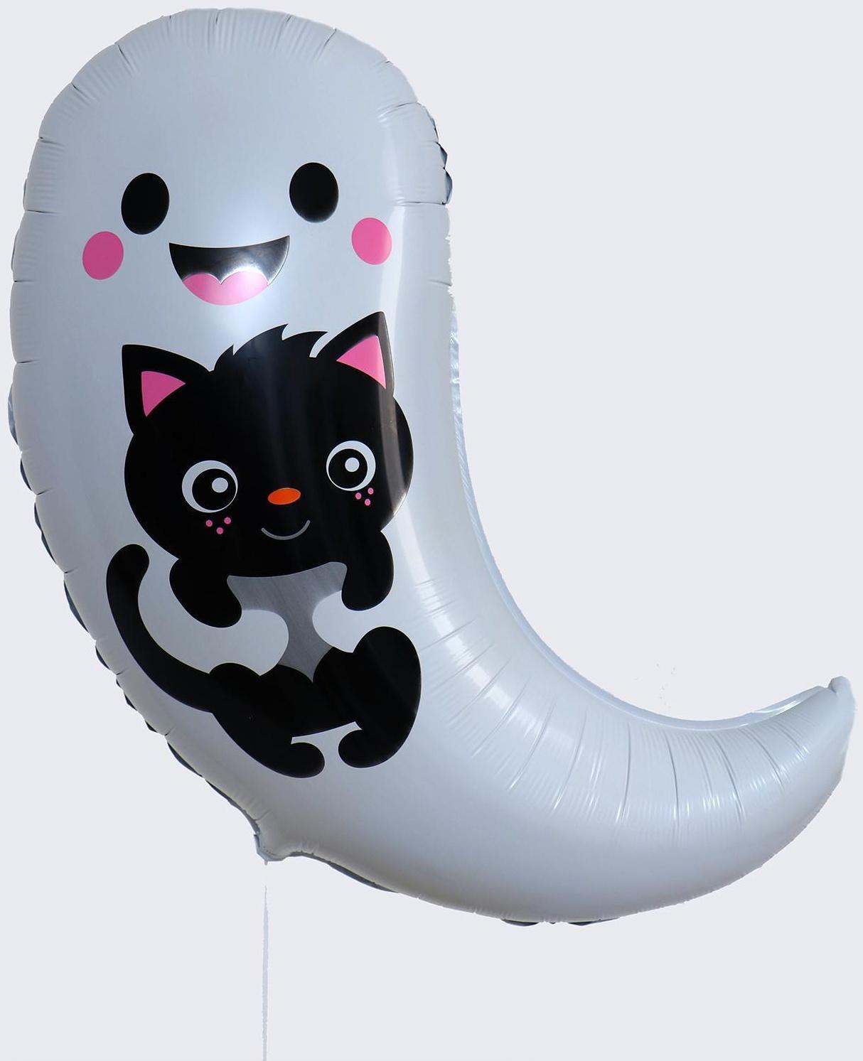 Шар фольгированный 29 «Привидение с кошечкой»