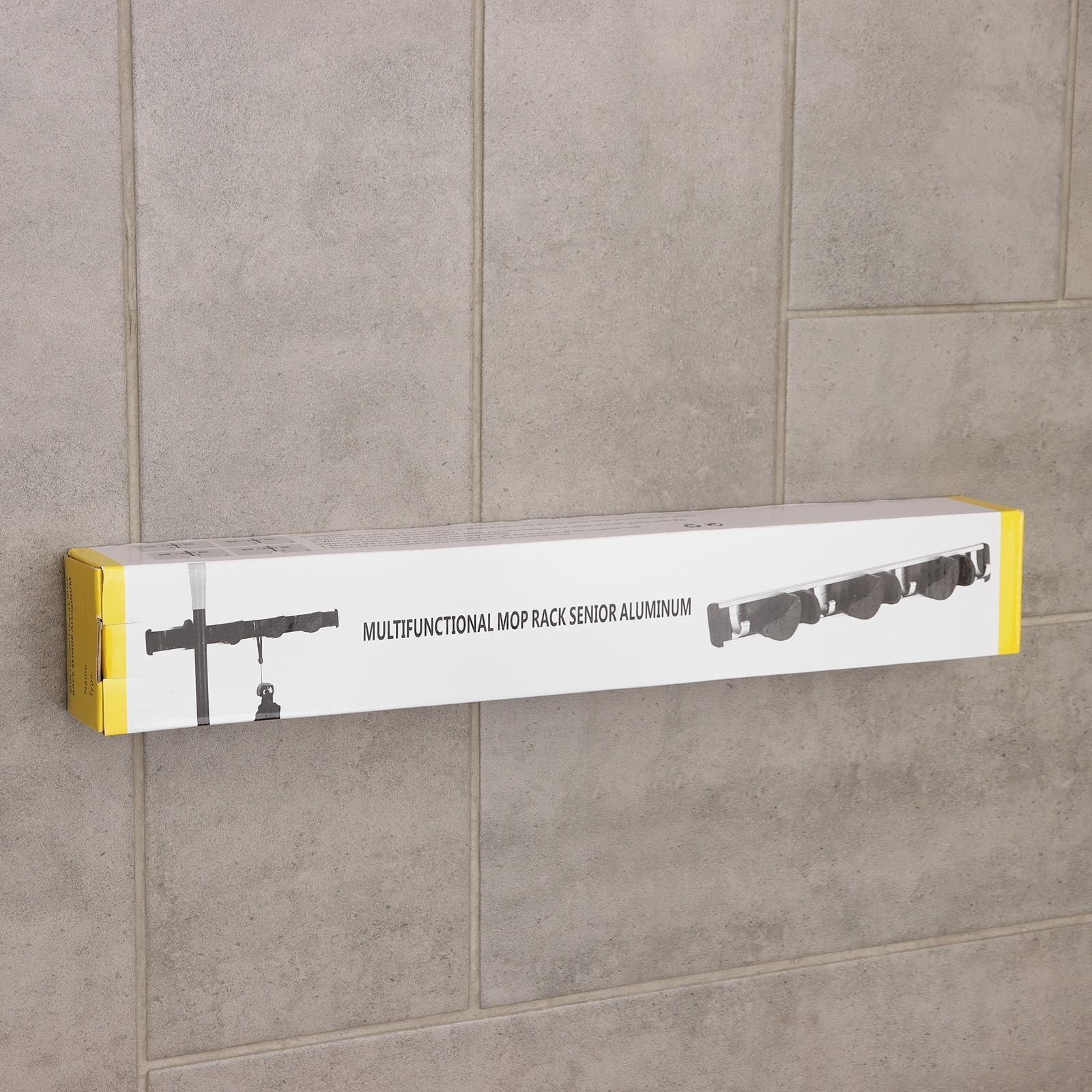 Держатель для уборочного инвентаря, 40×5×4 см, 3 отделения, алюминий