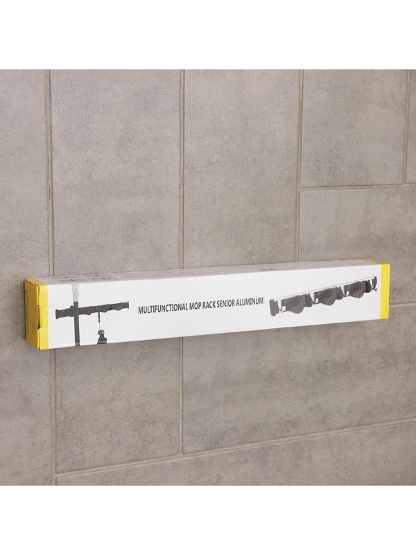 Держатель для уборочного инвентаря, 40×5×4 см, 3 отделения, алюминий