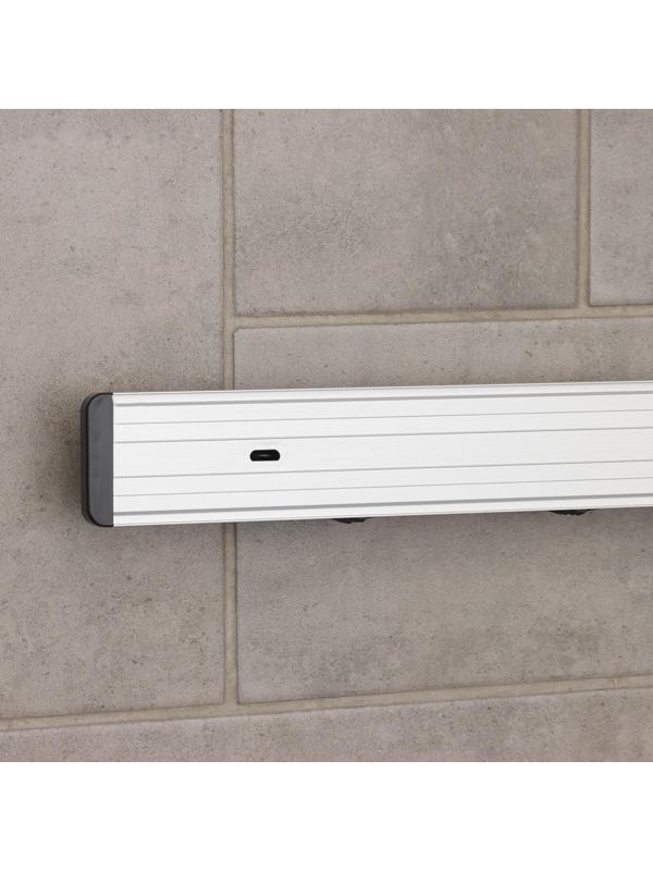 Держатель для уборочного инвентаря, 40×5×4 см, 3 отделения, алюминий