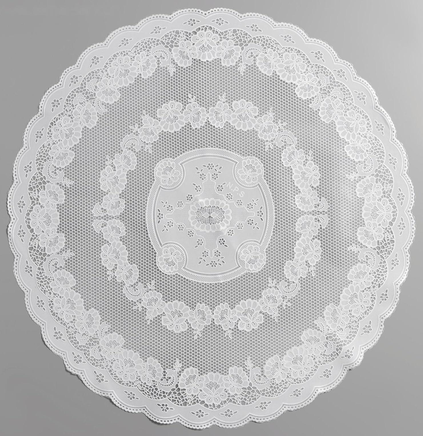 Салфетка ажурная «Цветущая», 60×60 см, ПВХ, цвет белый