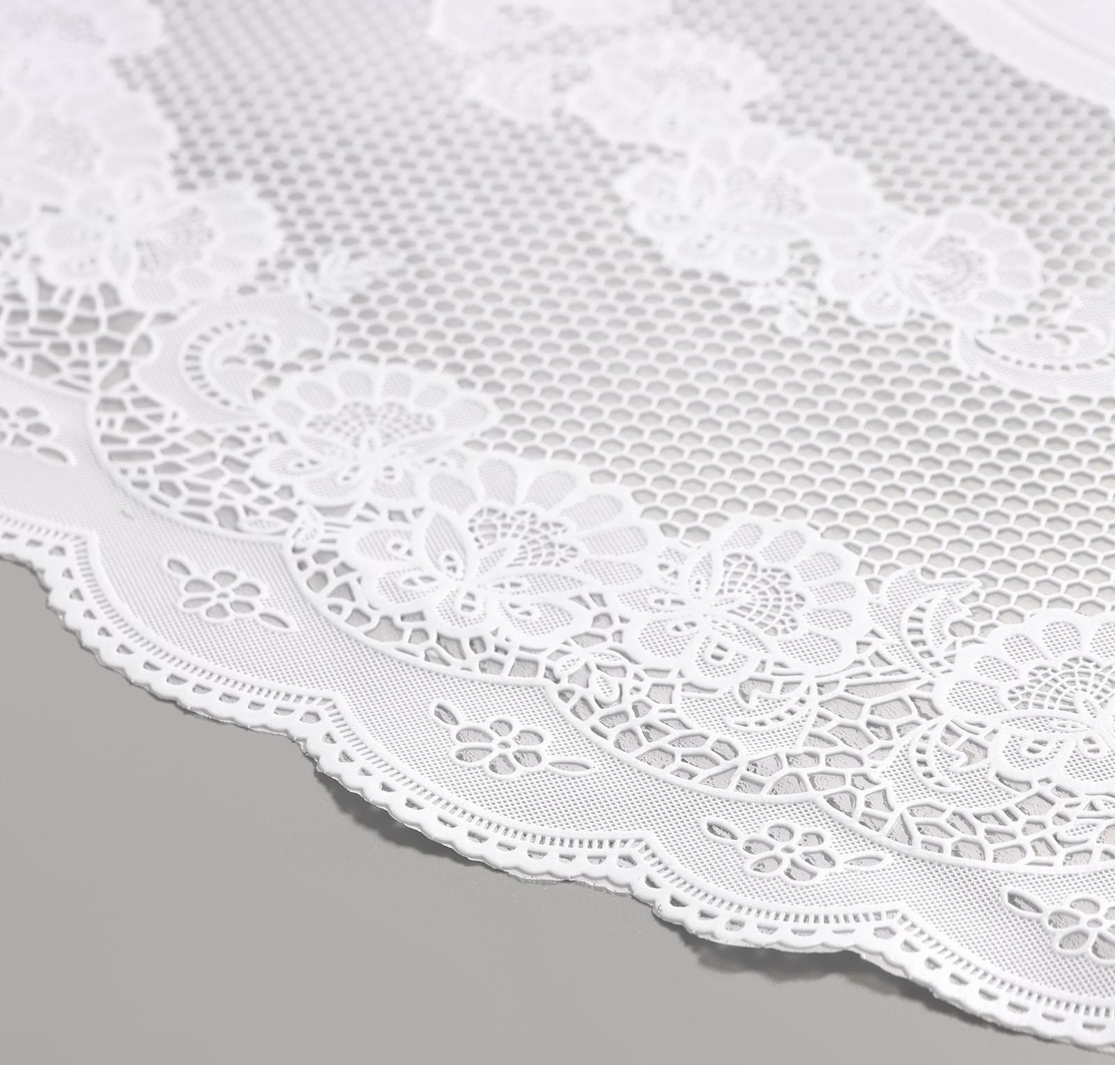 Салфетка ажурная «Цветущая», 60×60 см, ПВХ, цвет белый