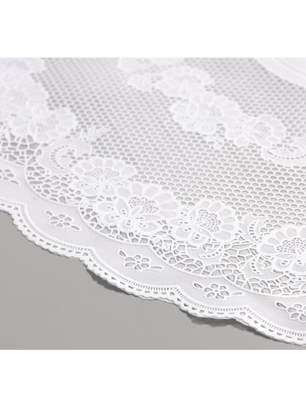 Салфетка ажурная «Цветущая», 60×60 см, ПВХ, цвет белый
