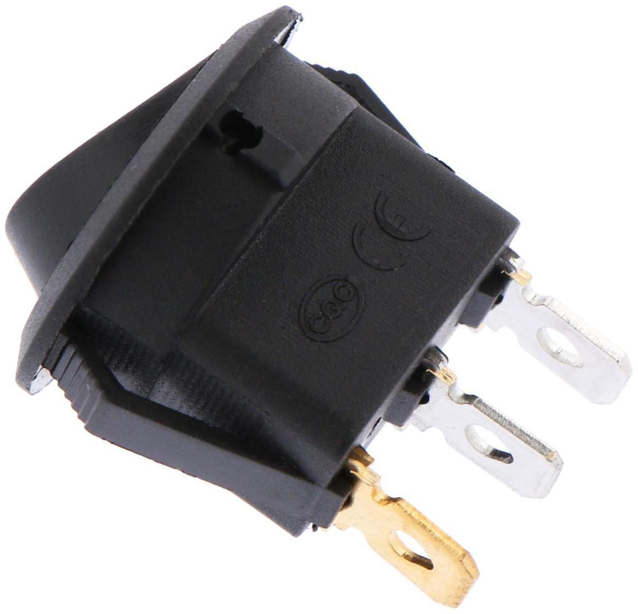 Переключатель черный с красной подсветкой, 12 В, 16 А, 3 контакта