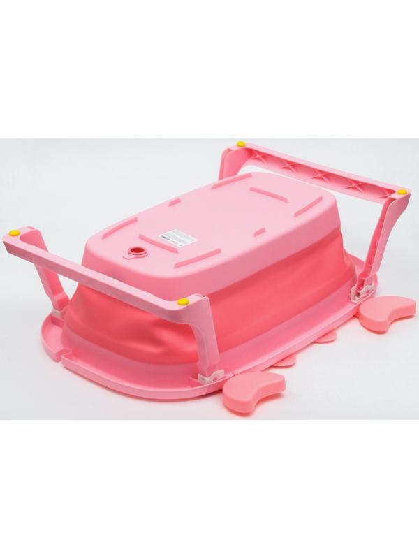 Ванночка детская складная со сливом, «Краб», 67 см., цвет розовый