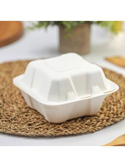 Ланч-бокс для бенто-торта и бургера, 450 мл, 15,2×15,4×8,8 см, сахарный тростник