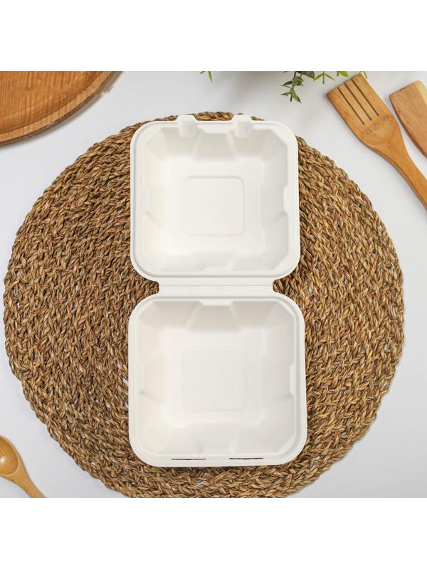 Ланч-бокс для бенто-торта и бургера, 450 мл, 15,2×15,4×8,8 см, сахарный тростник