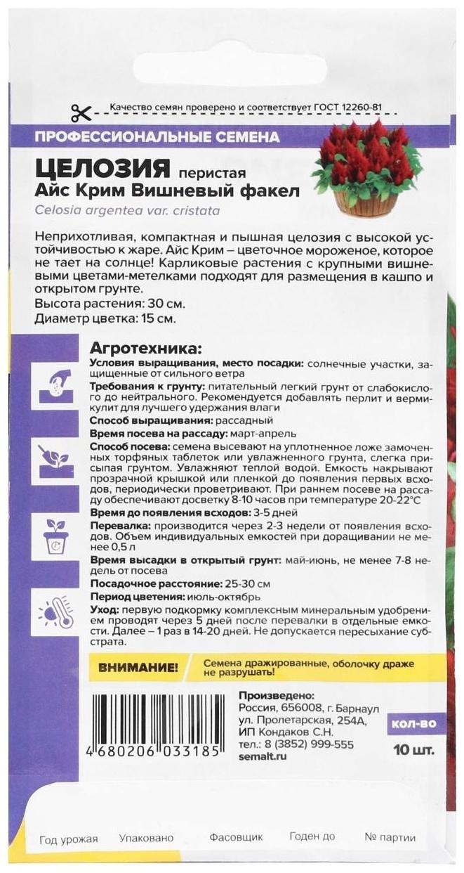 Семена цветов Целозия Айс Крим 