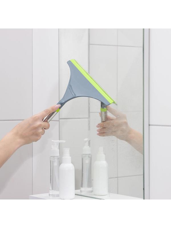 Водосгон Green day, с нержавеющей ручкой, силиконовый сгон