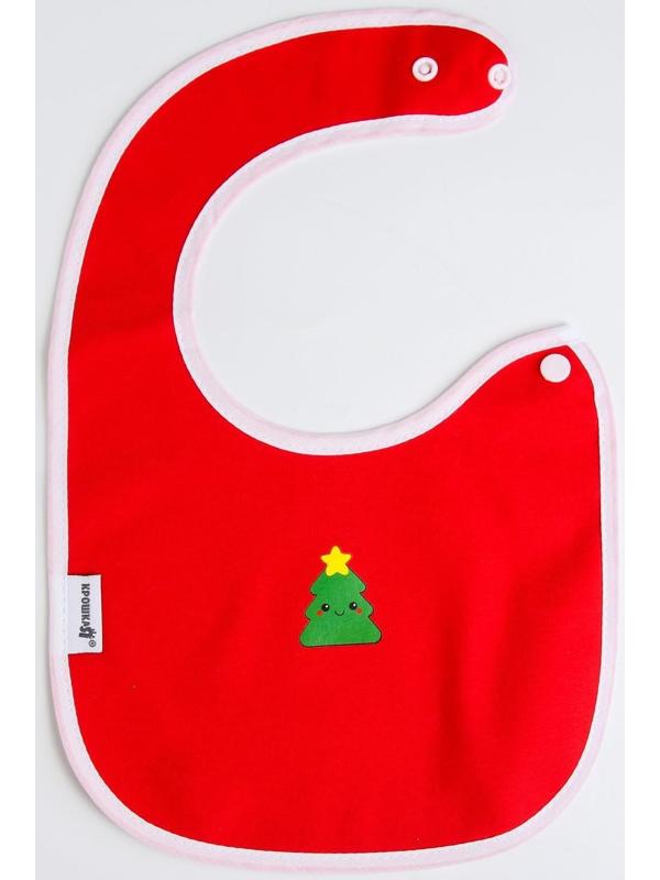 Подарочный Новогодний набор: носочки - погремушки и нагрудник «Подарочек», новогодняя подарочная упаковка, виды МИКС