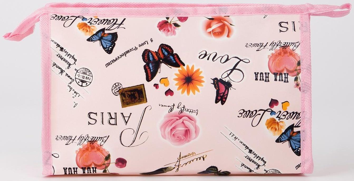 Косметичка на молнии, цвет розовый