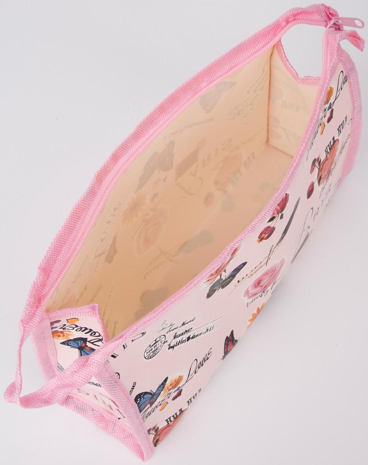 Косметичка на молнии, цвет розовый