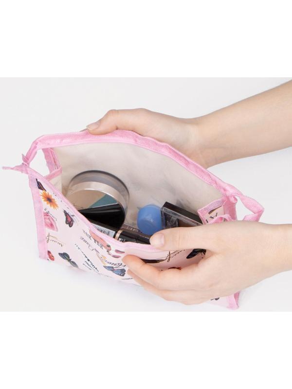 Косметичка на молнии, цвет розовый