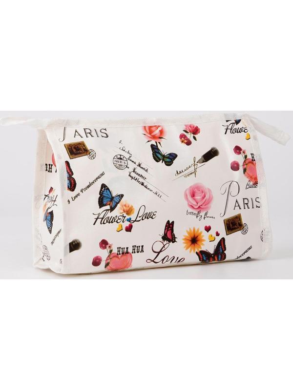 Косметичка на молнии, цвет белый