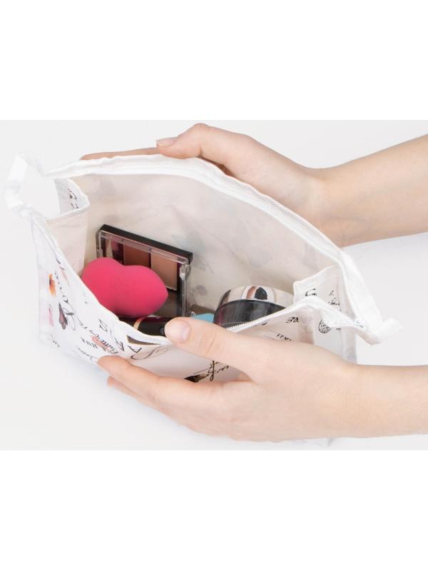 Косметичка на молнии, цвет белый