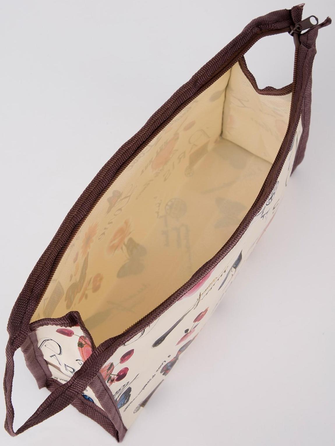 Косметичка на молнии, цвет бежевый