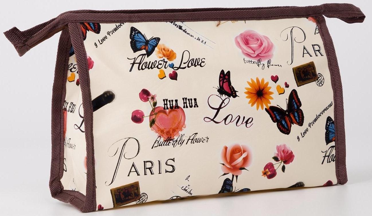 Косметичка на молнии, цвет бежевый