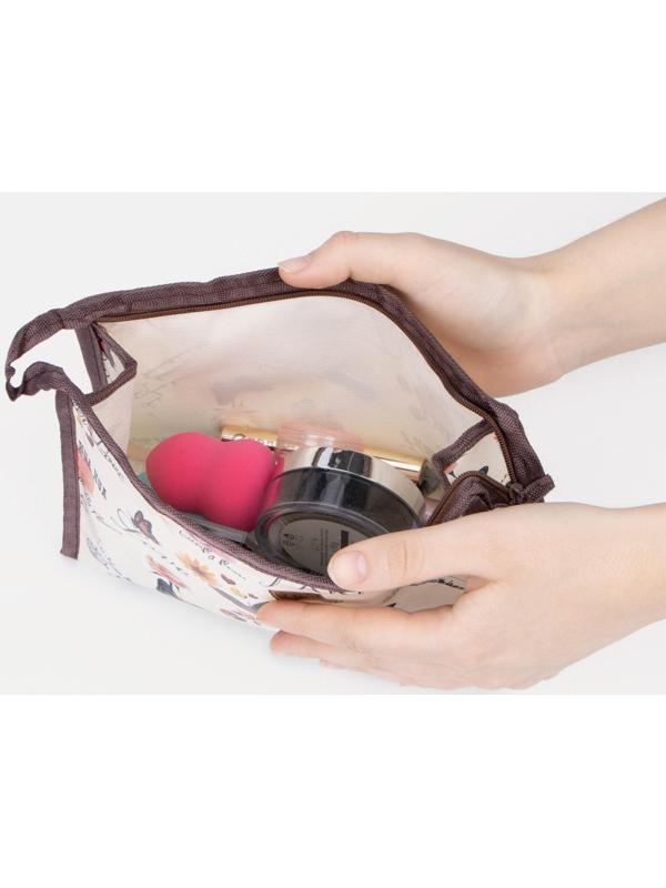 Косметичка на молнии, цвет бежевый