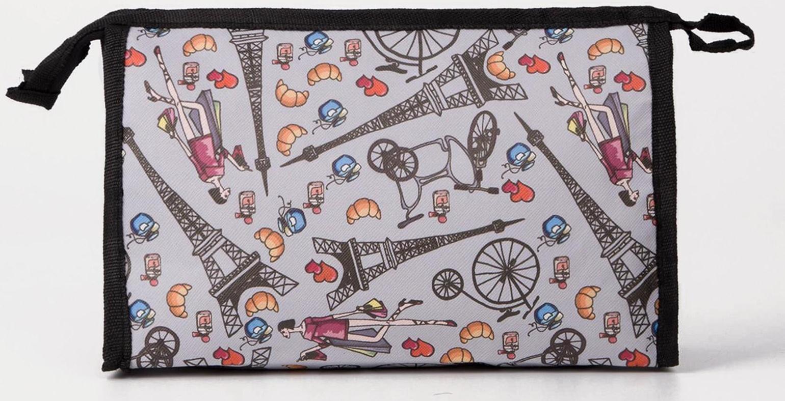 Косметичка на молнии, цвет серый