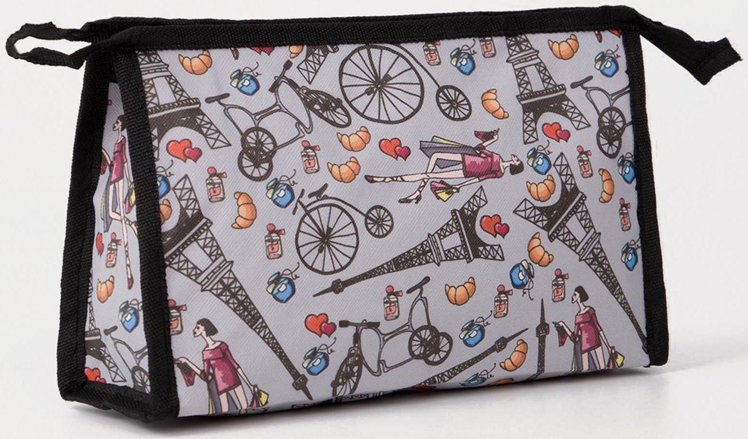 Косметичка на молнии, цвет серый