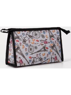 Косметичка на молнии, цвет серый