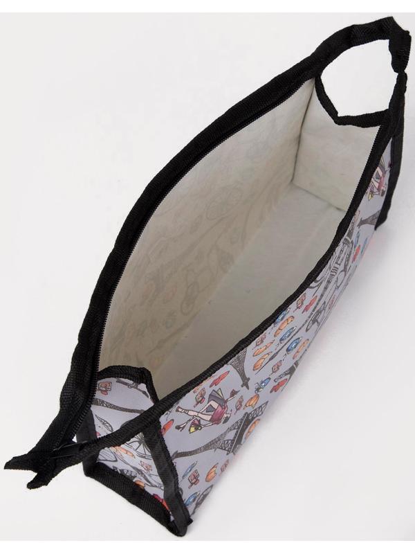 Косметичка на молнии, цвет серый