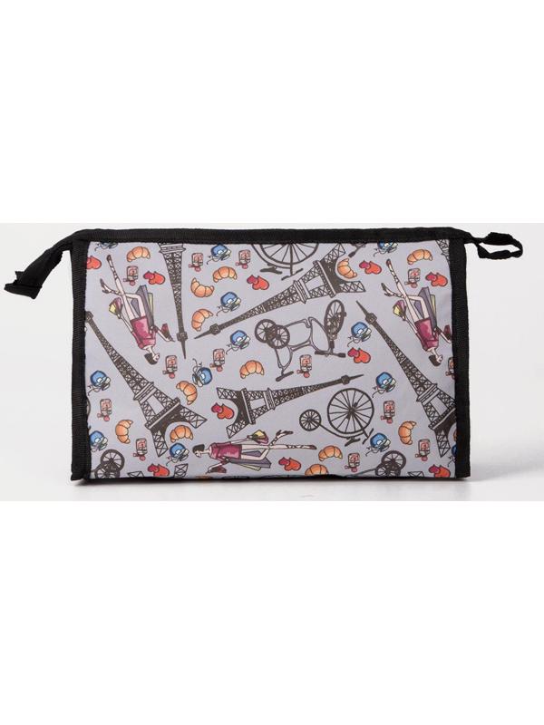 Косметичка на молнии, цвет серый