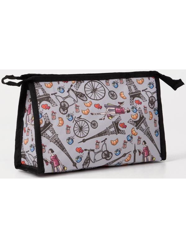 Косметичка на молнии, цвет серый