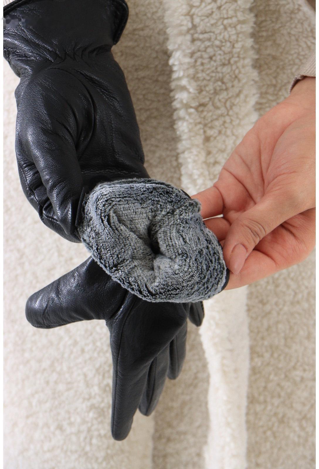 Перчатки женские, размер 8.5, подклад флис, цвет чёрный