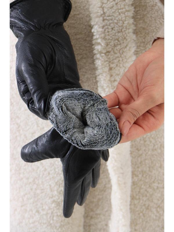 Перчатки женские, размер 9, подклад флис, цвет чёрный