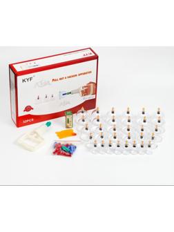 Банки акупункционного действия для вакуумного массажа, набор 32 шт.