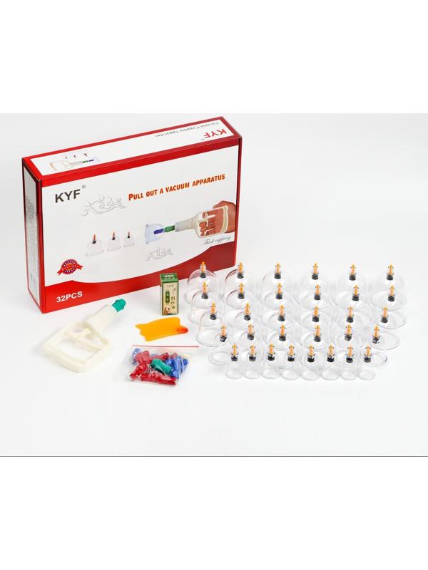 Банки акупункционного действия для вакуумного массажа, набор 32 шт.