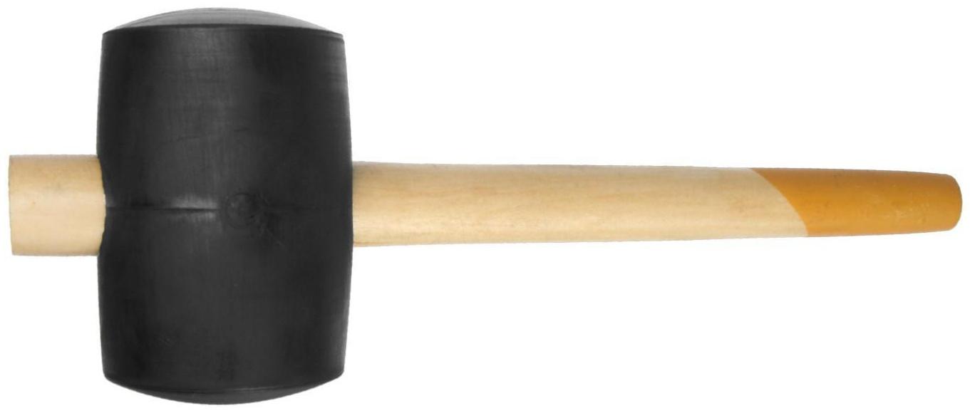 Киянка ТУНДРА, деревянная рукоятка, черная резина, 90 мм, 1100 г