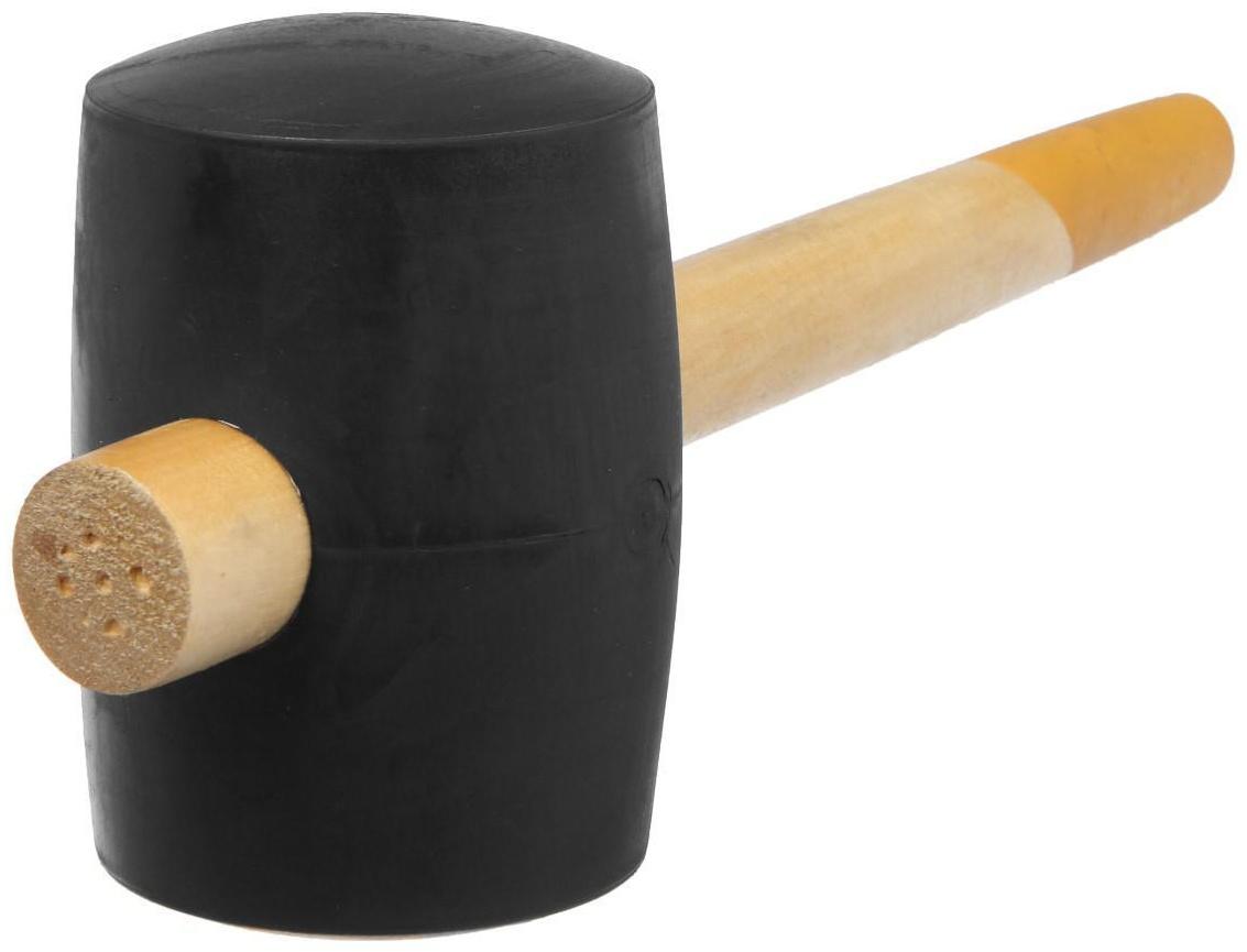 Киянка ТУНДРА, деревянная рукоятка, черная резина, 90 мм, 1100 г