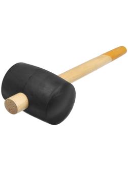 Киянка ТУНДРА, деревянная рукоятка, черная резина, 90 мм, 1100 г