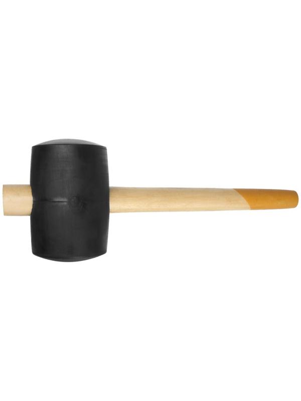 Киянка ТУНДРА, деревянная рукоятка, черная резина, 90 мм, 1100 г
