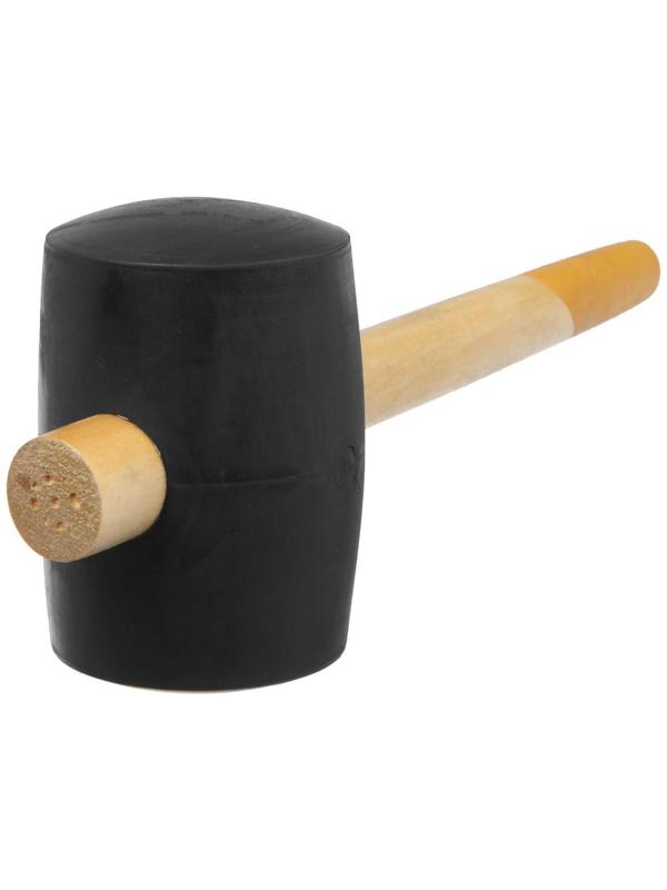 Киянка ТУНДРА, деревянная рукоятка, черная резина, 90 мм, 1100 г