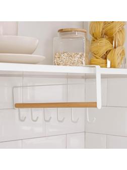 Держатель для кружек подвесной на 6 предметов Доляна, 30,5×15,5 см, цвет белый