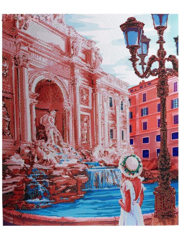 Алмазная мозаика с частичным заполнением «Фонтан Треви» 50x60 см, на подрамнике