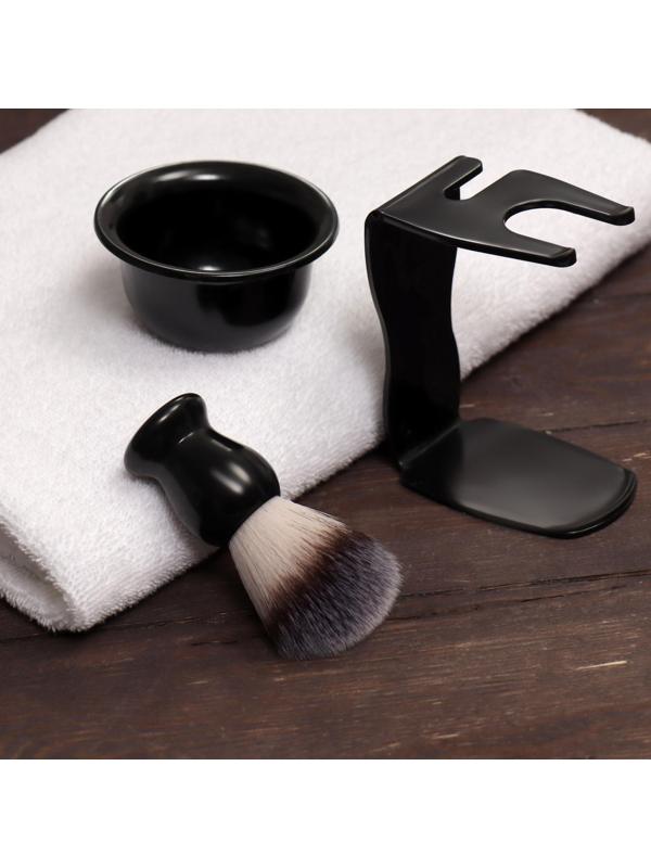Набор для бритья «PREMIUM SHAVE», 3 предмета, подарочная упаковка, цвет чёрный