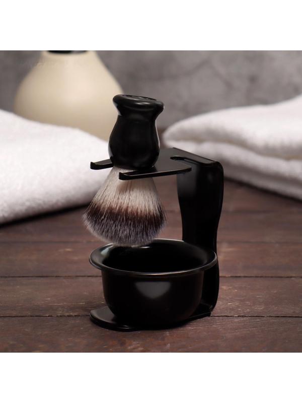 Набор для бритья «PREMIUM SHAVE», 3 предмета, подарочная упаковка, цвет чёрный