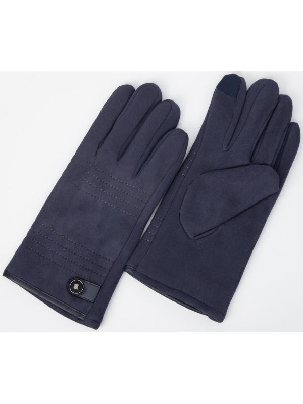Перчатки мужские, безразмерные, утеплитель искусственный мех, цвет синий